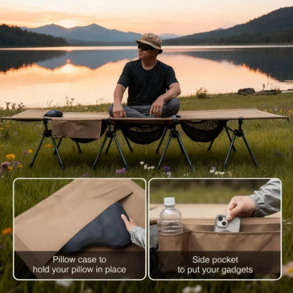 Extra Large Camping Cot with Ground Protection