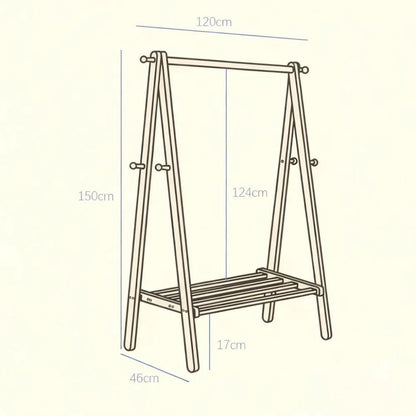 Stylish Entryway Coat Rack, Multifunctional Solid Wood with Shelf