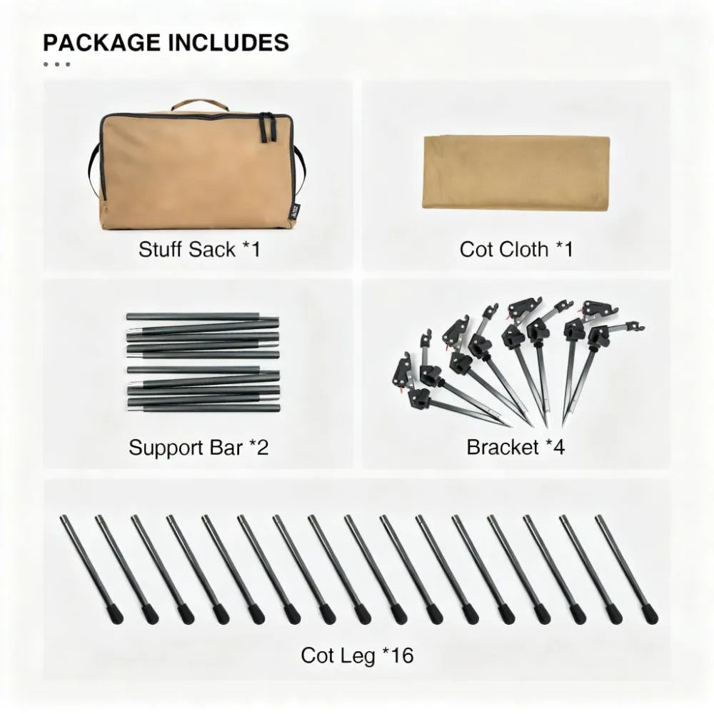 Extra Large Camping Cot with Ground Protection