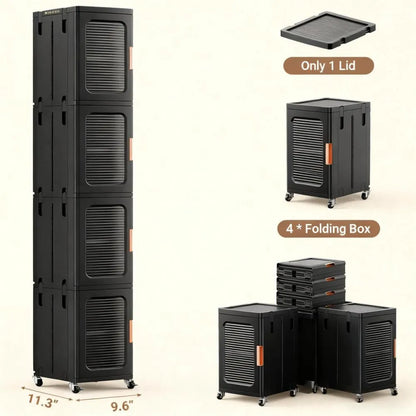 Slim 4-Tier Storage Cabinet with Doors, Space-Saving for Tight Corners